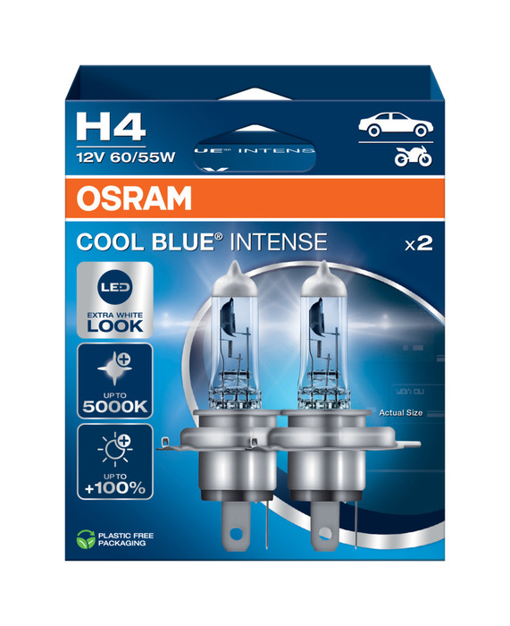 Osram autopære H4 Cool Blue Intense - 2 stk.